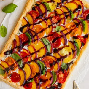 Peach Tomato and Ricotta Tart