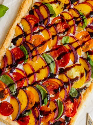 Peach Tomato and Ricotta Tart