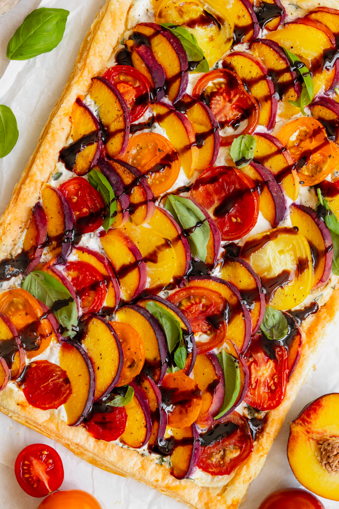 tomato tart with puff pastry and ricotta