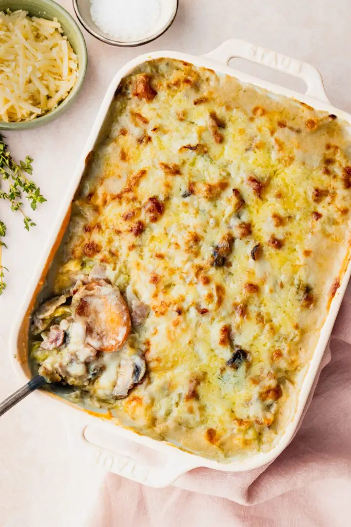 Creamy Bacon Roast Potato Bake - using leftover roast potatoes